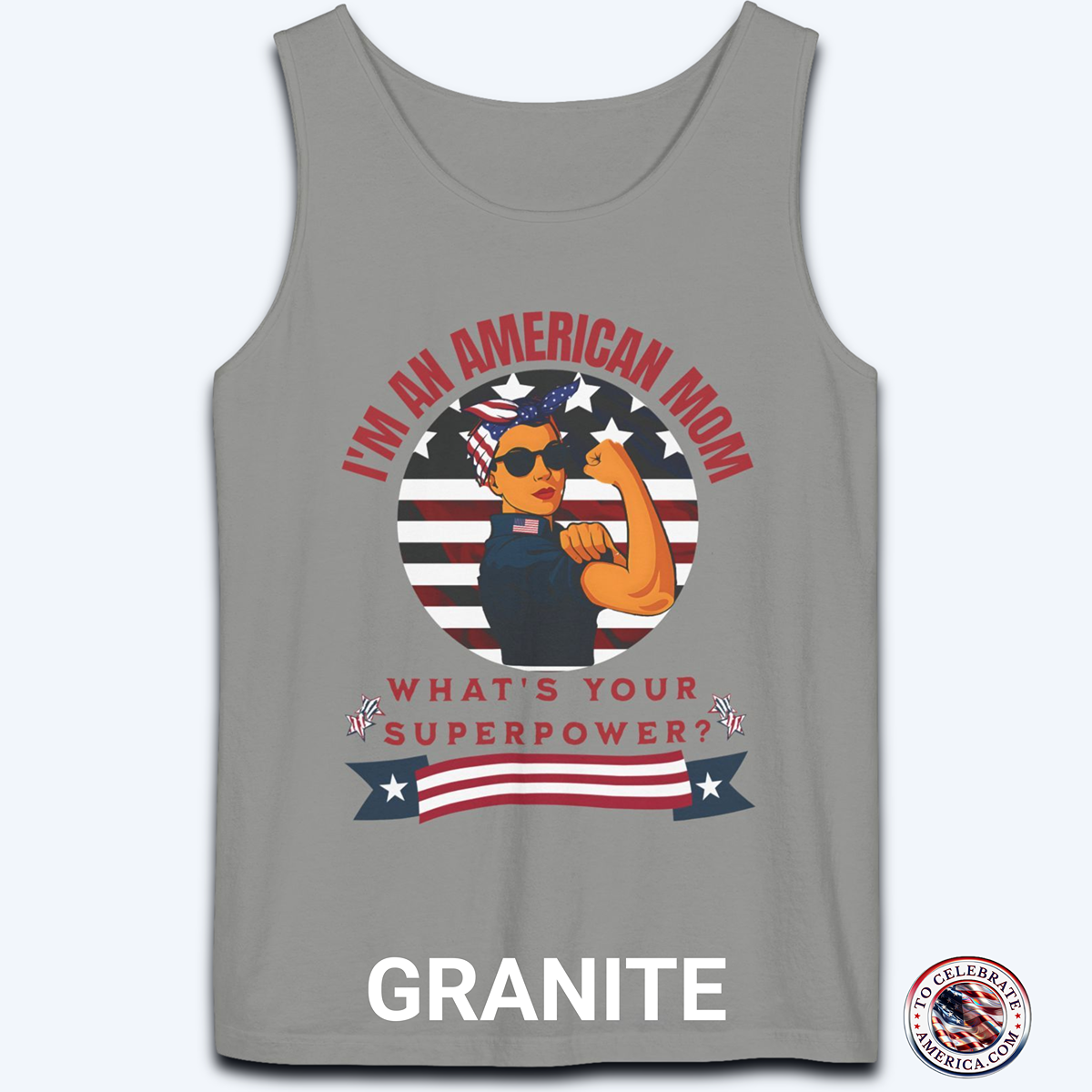Comfort Colors Patriotic Mom Tank Top - Image 2