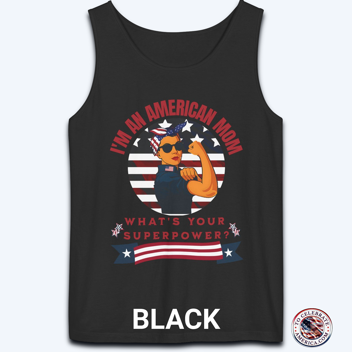 Comfort Colors Patriotic Mom Tank Top - Image 3