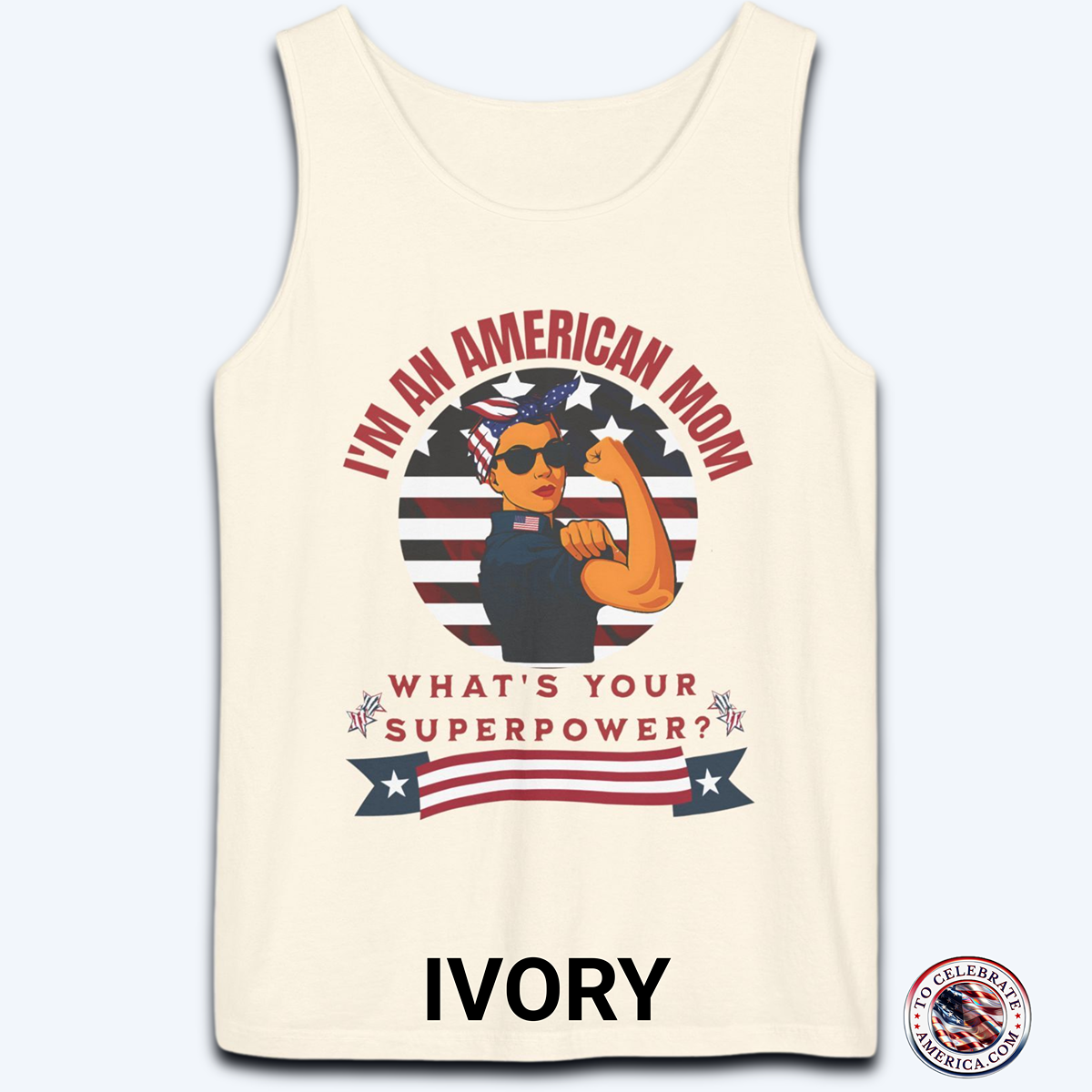 Comfort Colors Patriotic Mom Tank Top - Image 4