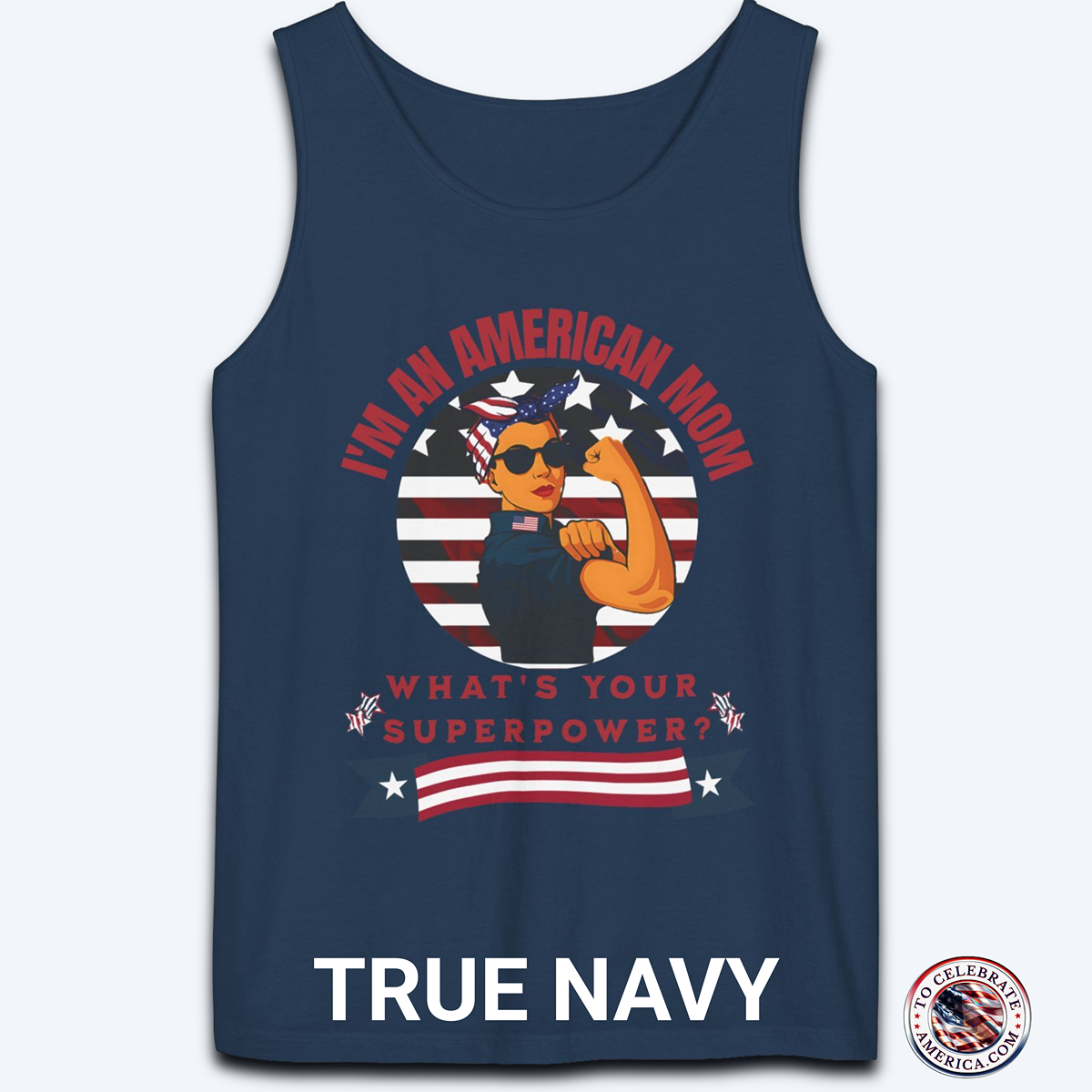 Comfort Colors Patriotic Mom Tank Top - Image 5