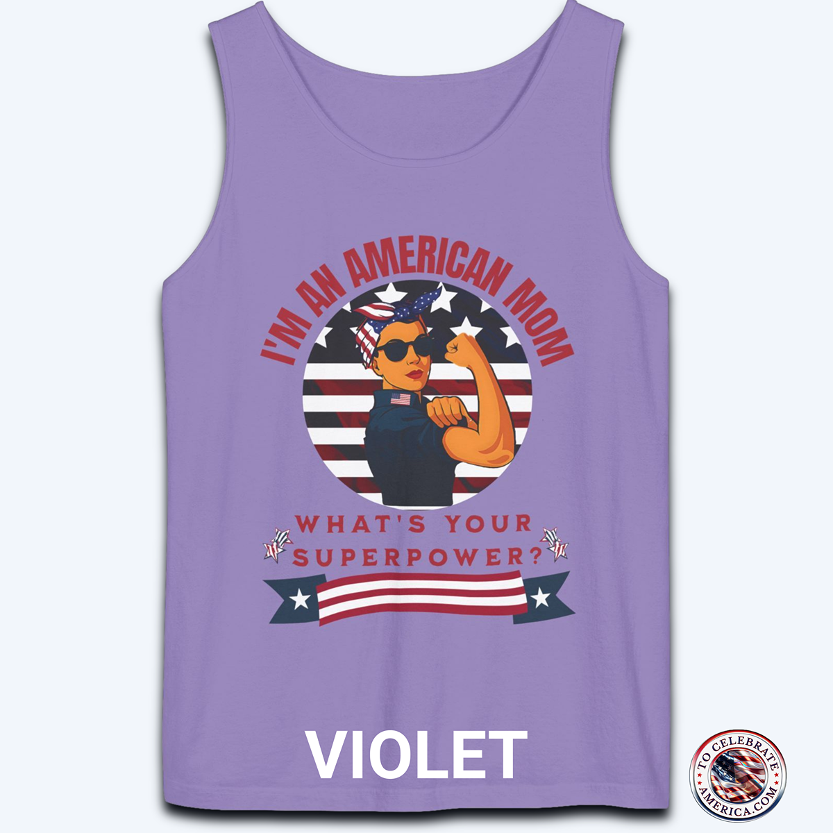 Comfort Colors Patriotic Mom Tank Top - Image 6