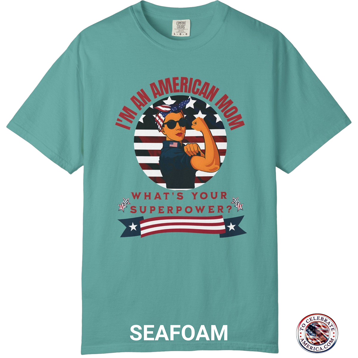 Comfort Colors Patriotic Mom T-Shirt - Image 4