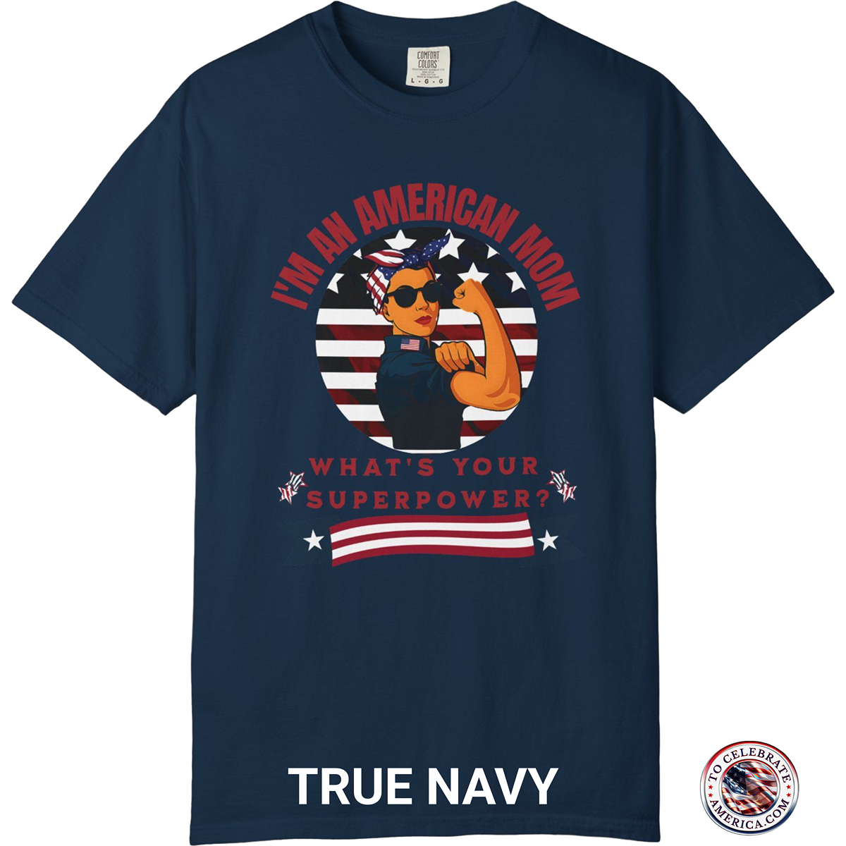 Comfort Colors Patriotic Mom T-Shirt - Image 5