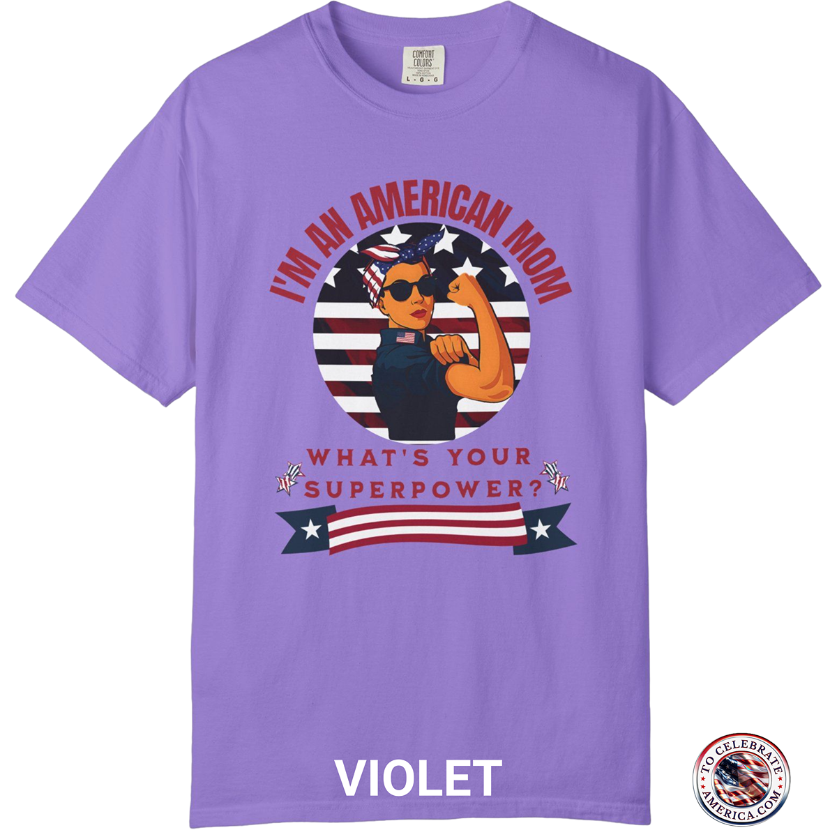 Comfort Colors Patriotic Mom T-Shirt - Image 6