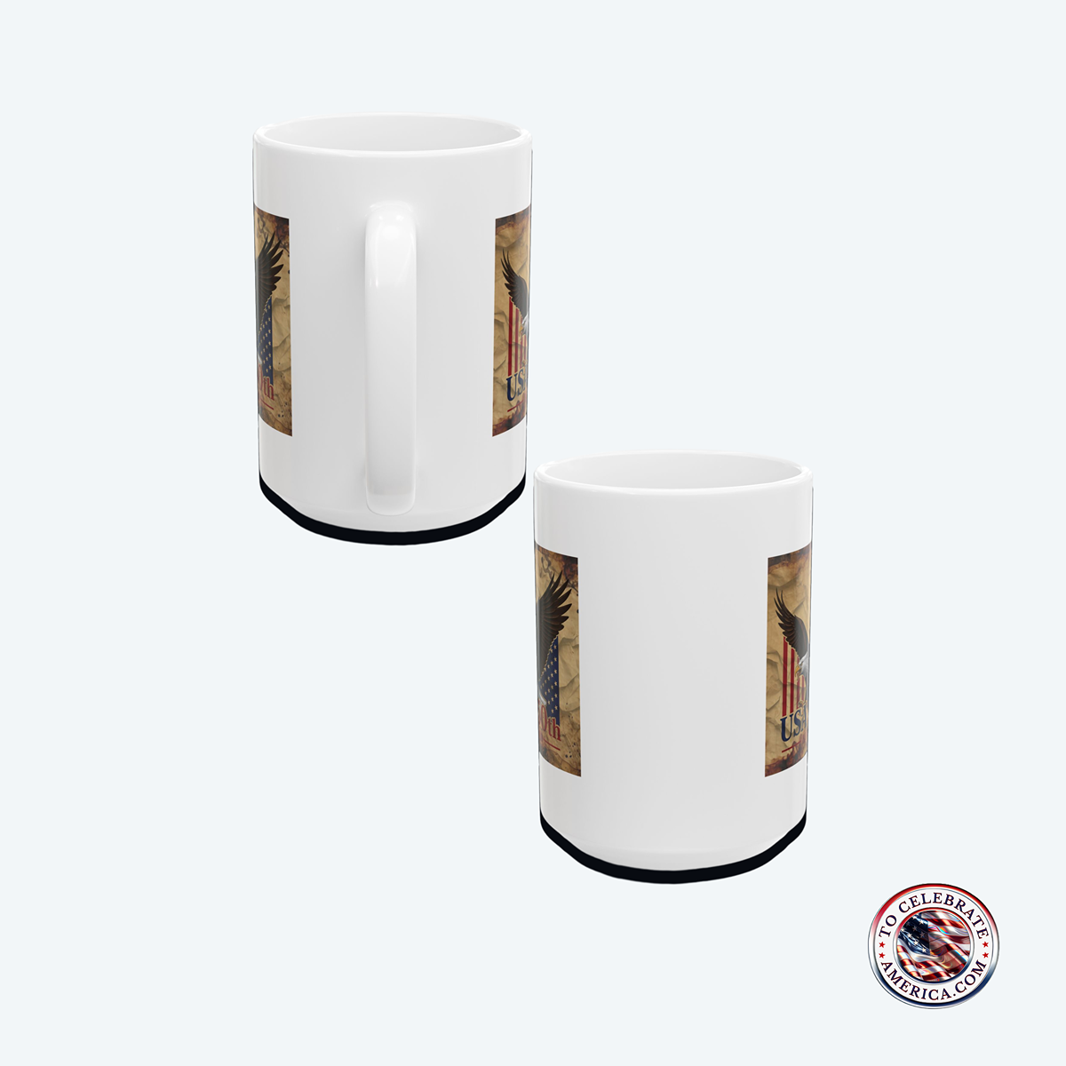 Mug - Patriotic 250th USA Birthday Vintage Distressed Grunge Design - Image 2