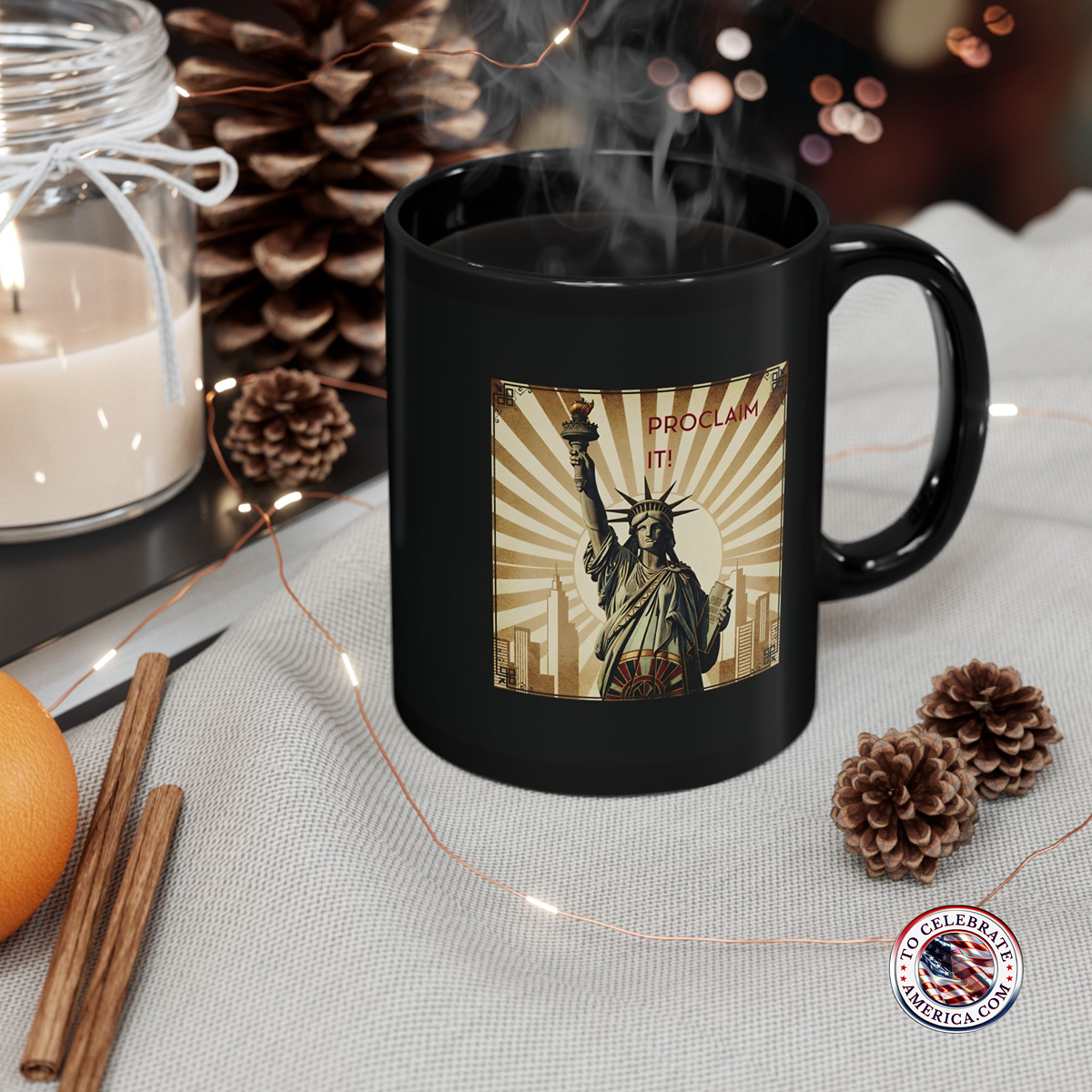 Mug Vintage Art Deco Statue of Liberty Design - Image 3
