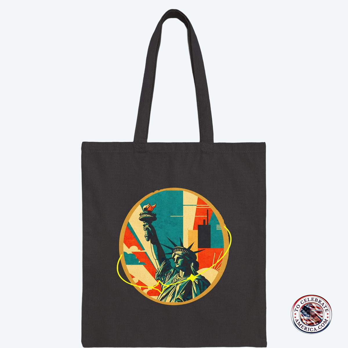 Canvas Tote Bag - Mid-Century Statue of Liberty Design - Image 2