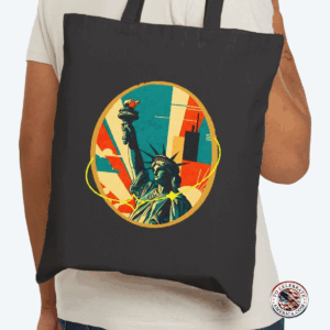 Canvas Tote Bag - Mid-Century Statue of Liberty Design