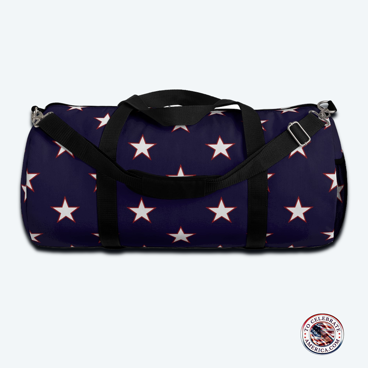 Patriotic Red and White Stars Duffel Bag - Ideal for Gym, Travel, Sporting Events, Gifts for Adventurers, Patriotic Celebrations - Image 3