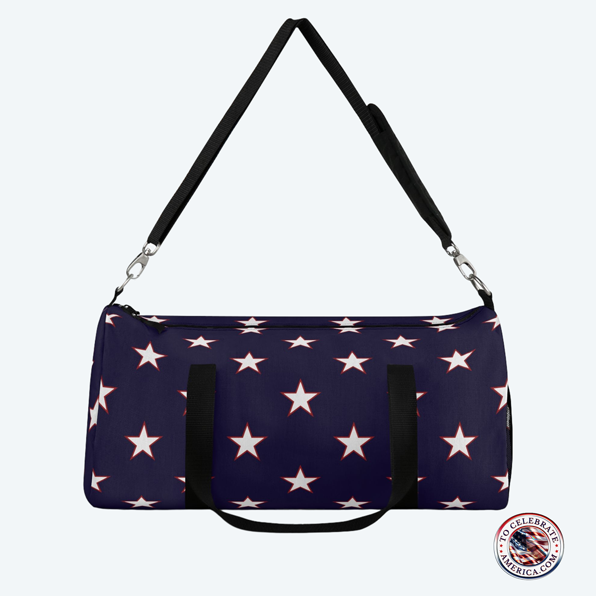 Patriotic Red and White Stars Duffel Bag - Ideal for Gym, Travel, Sporting Events, Gifts for Adventurers, Patriotic Celebrations - Image 4
