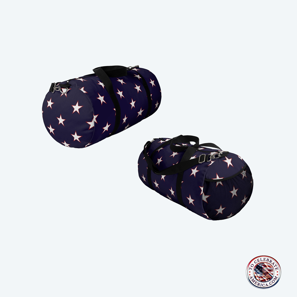 Patriotic Red and White Stars Duffel Bag - Ideal for Gym, Travel, Sporting Events, Gifts for Adventurers, Patriotic Celebrations - Image 5