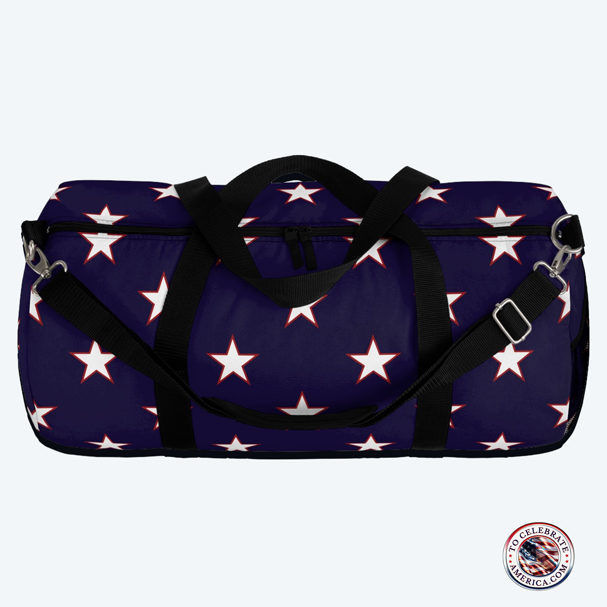 Patriotic Red and White Stars Duffel Bag - Ideal for Gym, Travel, Sporting Events, Gifts for Adventurers, Patriotic Celebrations