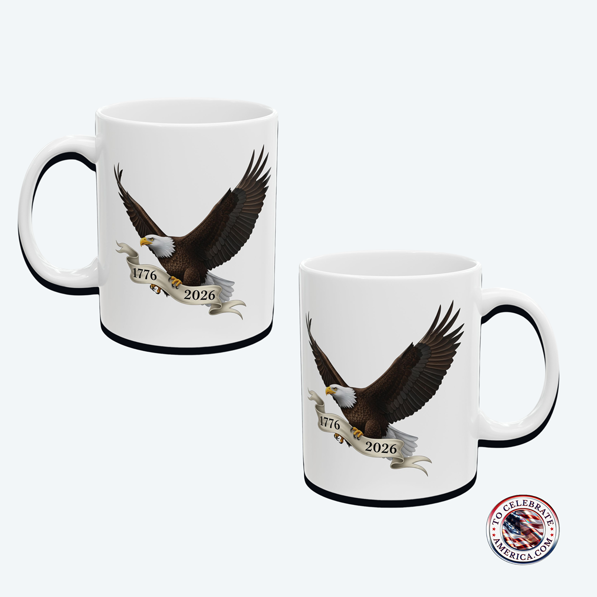 Mug - American Bald Eagle Patriotic Banner Ceramic Coffee Cup