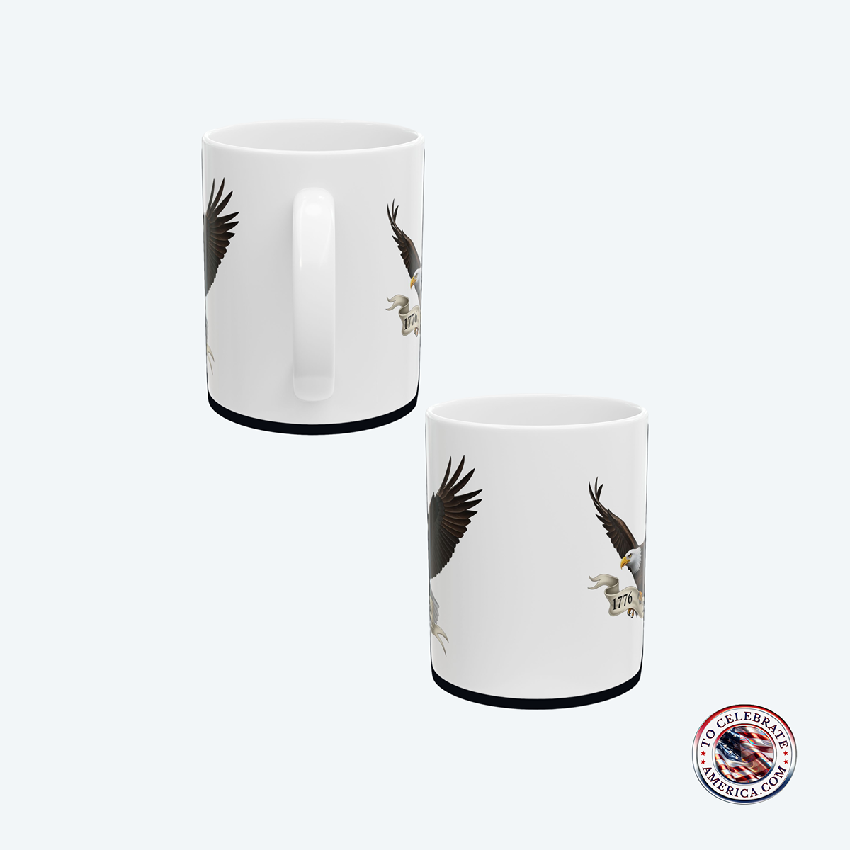 Mug - American Bald Eagle Patriotic Banner Ceramic Coffee Cup - Image 2