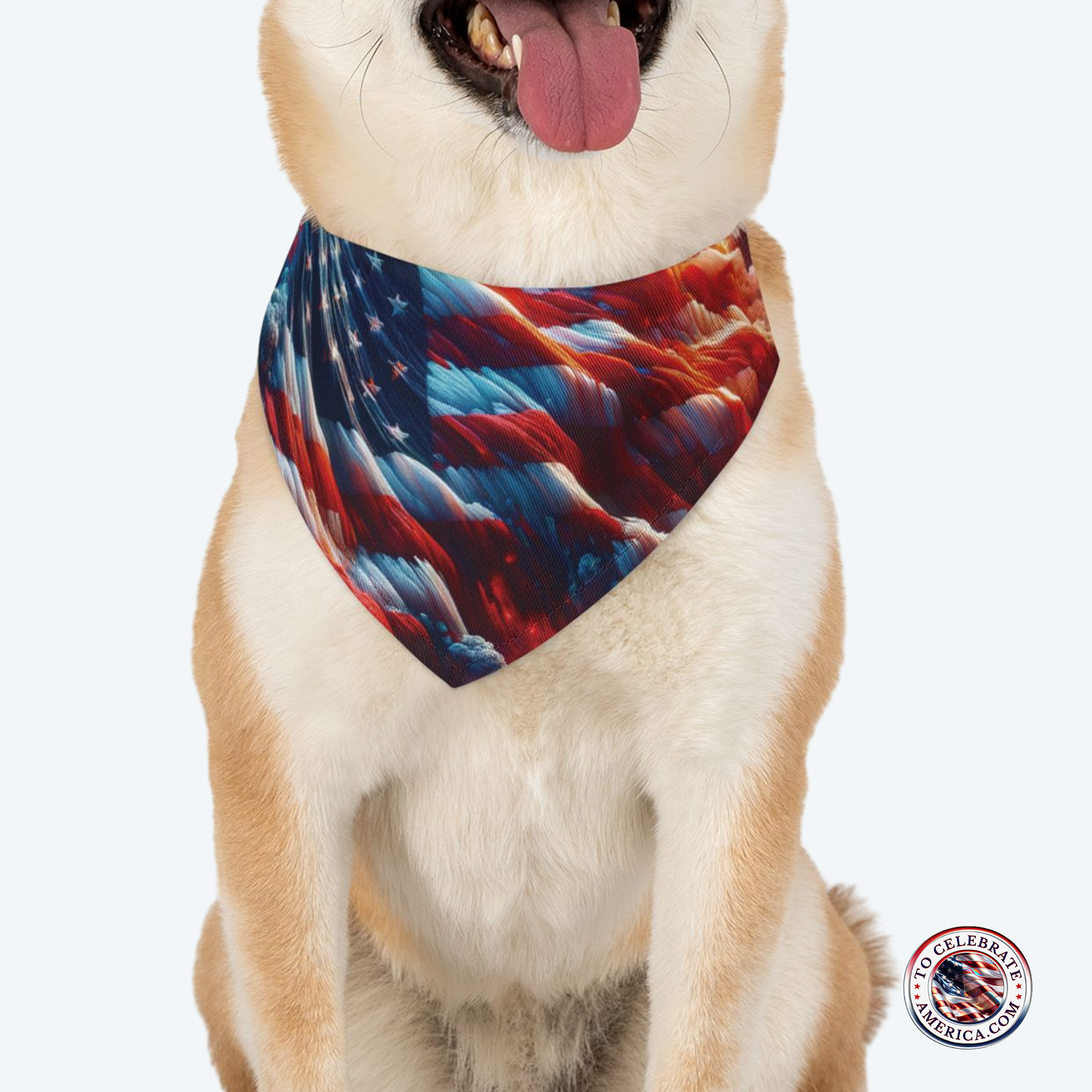Pet Bandana Collar - Patriotic Flag Design - Image 2