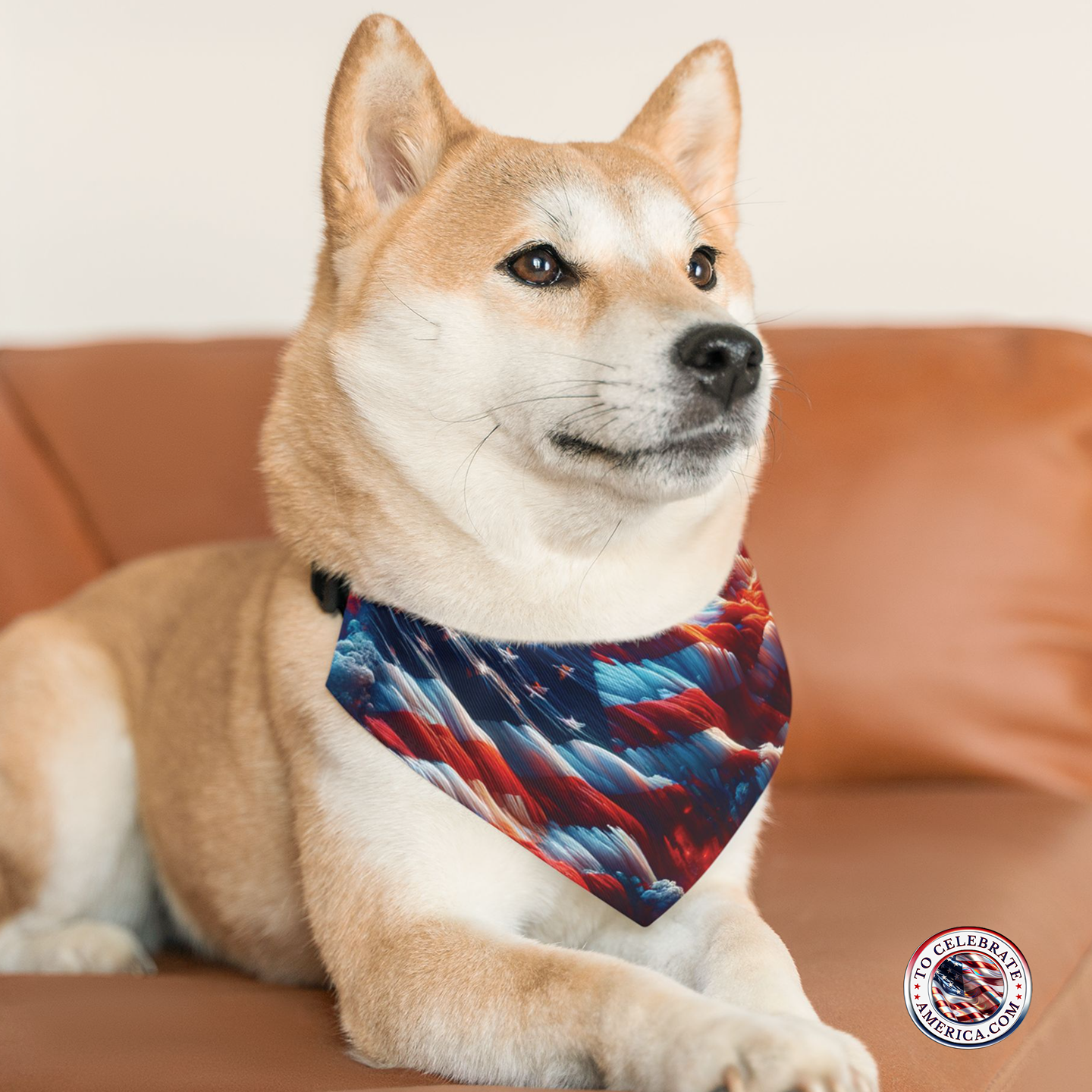Pet Bandana Collar - Patriotic Flag Design - Image 3