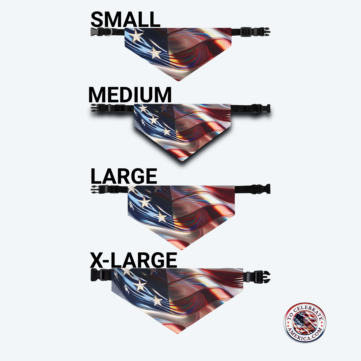 Pet Bandana Collar with Stars and Stripes design - Image 4