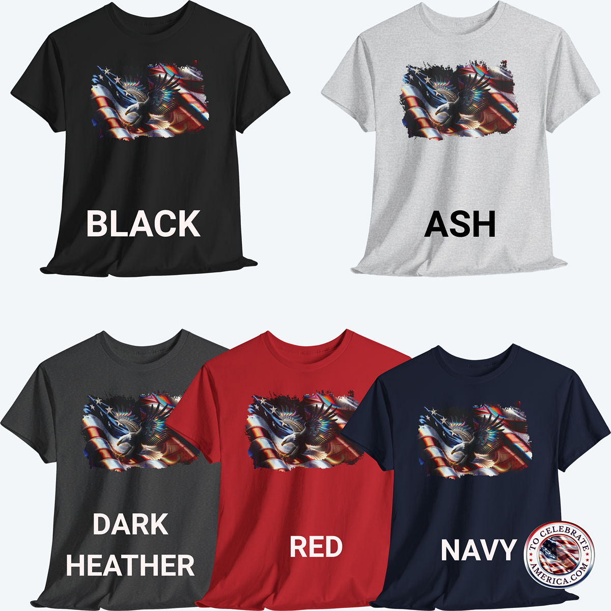 Patriotic 4th Of July Iridescent Eagle Flag T-shirt - Image 4
