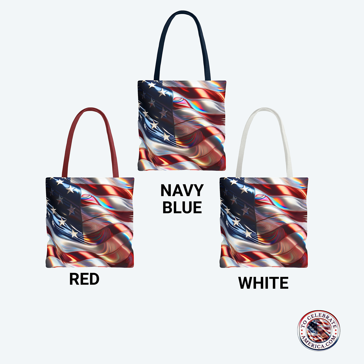 American Flag Tote Bag, Patriotic Beach Bag, Fourth of July Gift, Canvas Shopper, Flag Design Grocery Tote, Travel Companion - Image 5