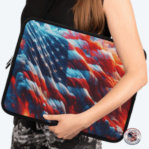 Patriotic Laptop Sleeve, American Flag Sleeve, Colorful Design, Laptop Case, Gift for Students, 4th of July, Unique Tech Accessory