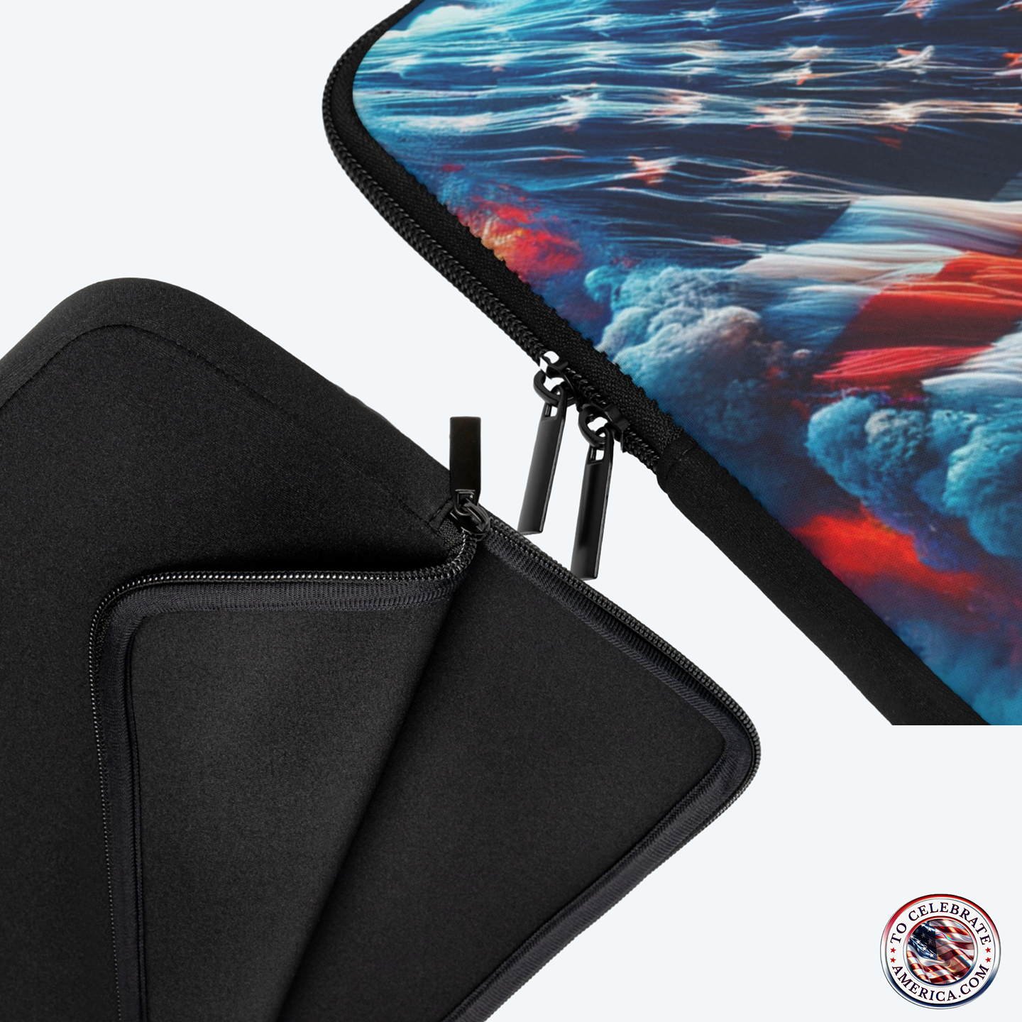 Patriotic Laptop Sleeve, American Flag Sleeve, Colorful Design, Laptop Case, Gift for Students, 4th of July, Unique Tech Accessory - Image 5