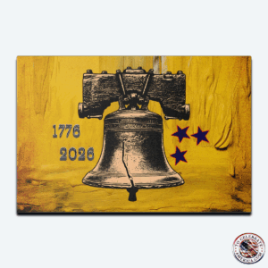Canvas Wall Art Liberty Bell Grunge 1776 Patriotic Stars Design
