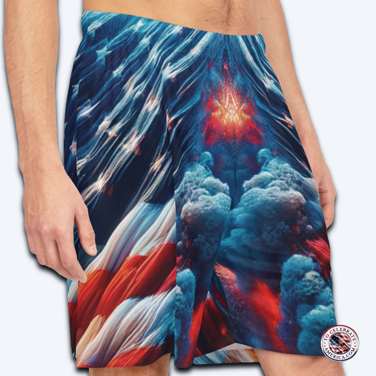 Patriotic Basketball Shorts, AOP Sportswear, 4th of July Gear, Casual Summer Shorts, Athletic Apparel, Men's Activewear