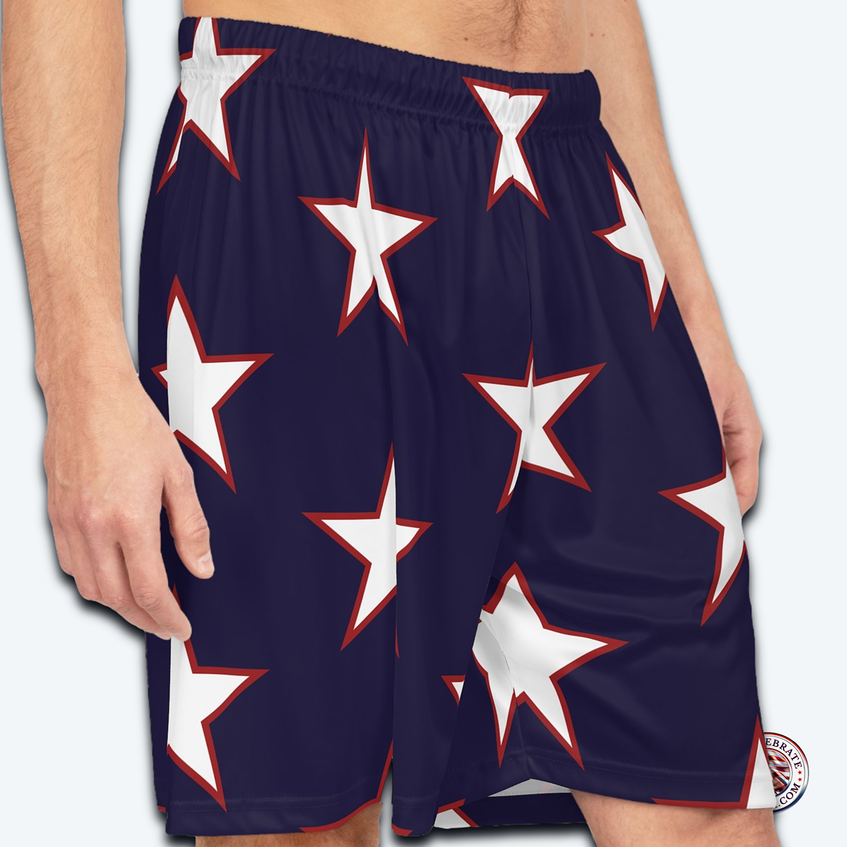 Mens Star-Spangled Basketball Shorts, Athletic Shorts, Sportswear, Summer Apparel, Activewear, Team Spirit, Casual Wear, Gift for Sports Lovers