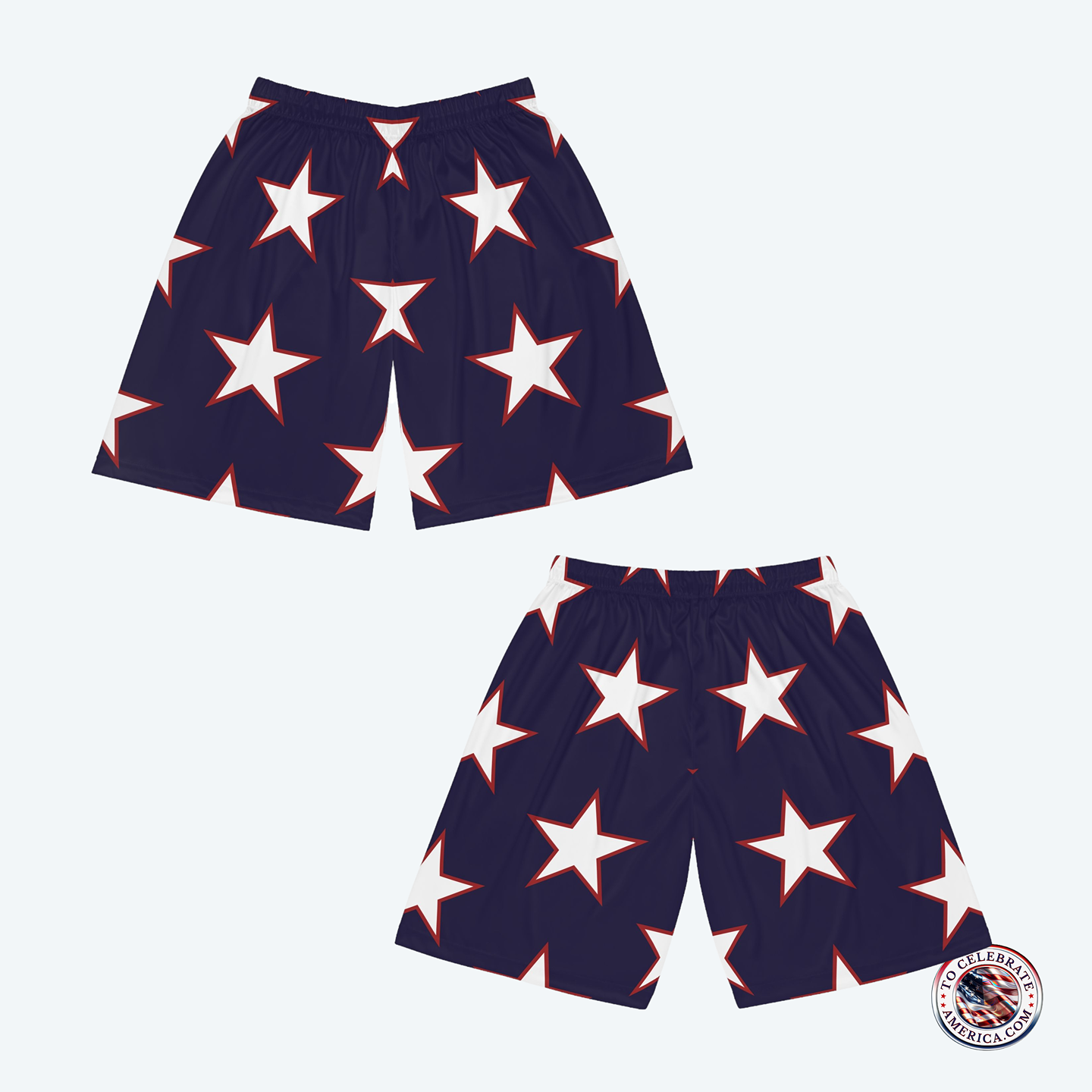 Mens Star-Spangled Basketball Shorts, Athletic Shorts, Sportswear, Summer Apparel, Activewear, Team Spirit, Casual Wear, Gift for Sports Lovers - Image 4