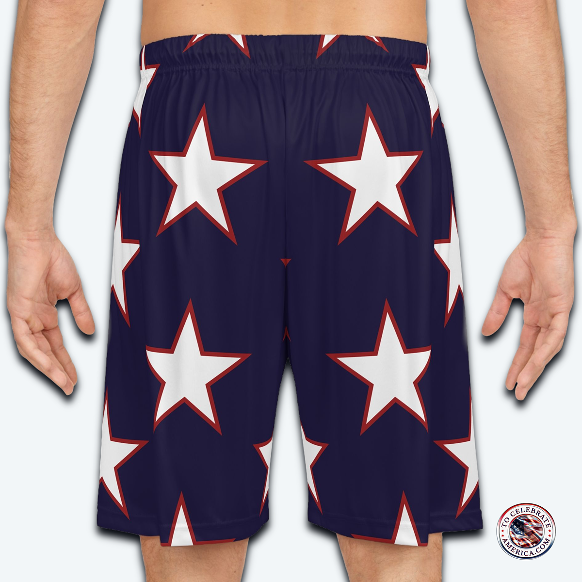 Mens Star-Spangled Basketball Shorts, Athletic Shorts, Sportswear, Summer Apparel, Activewear, Team Spirit, Casual Wear, Gift for Sports Lovers - Image 2