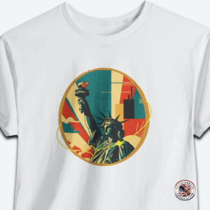 Statue of Liberty Graphic Tee, Unisex Shirt, Patriotic Gift, 4th of July Apparel, Mid-Century Art