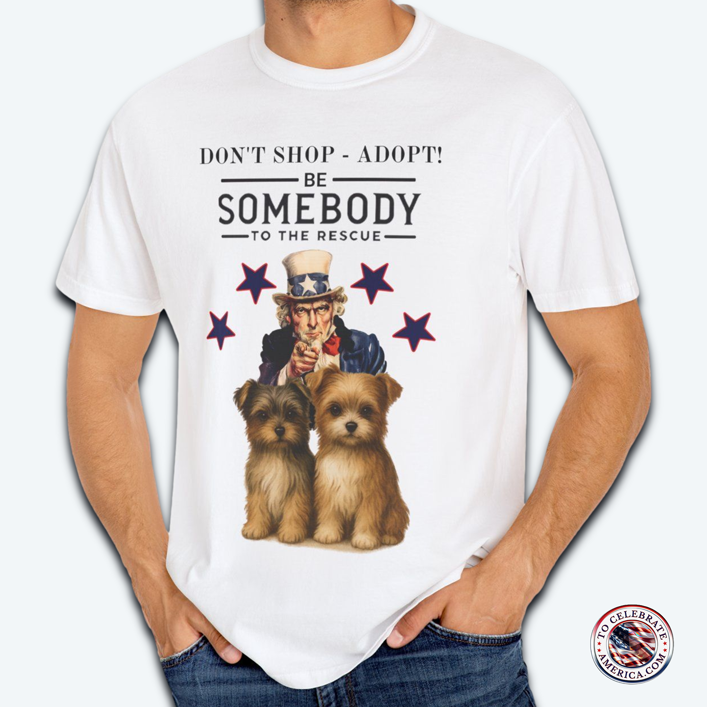 Uncle Sam & Pups Patriotic Tee - Image 2