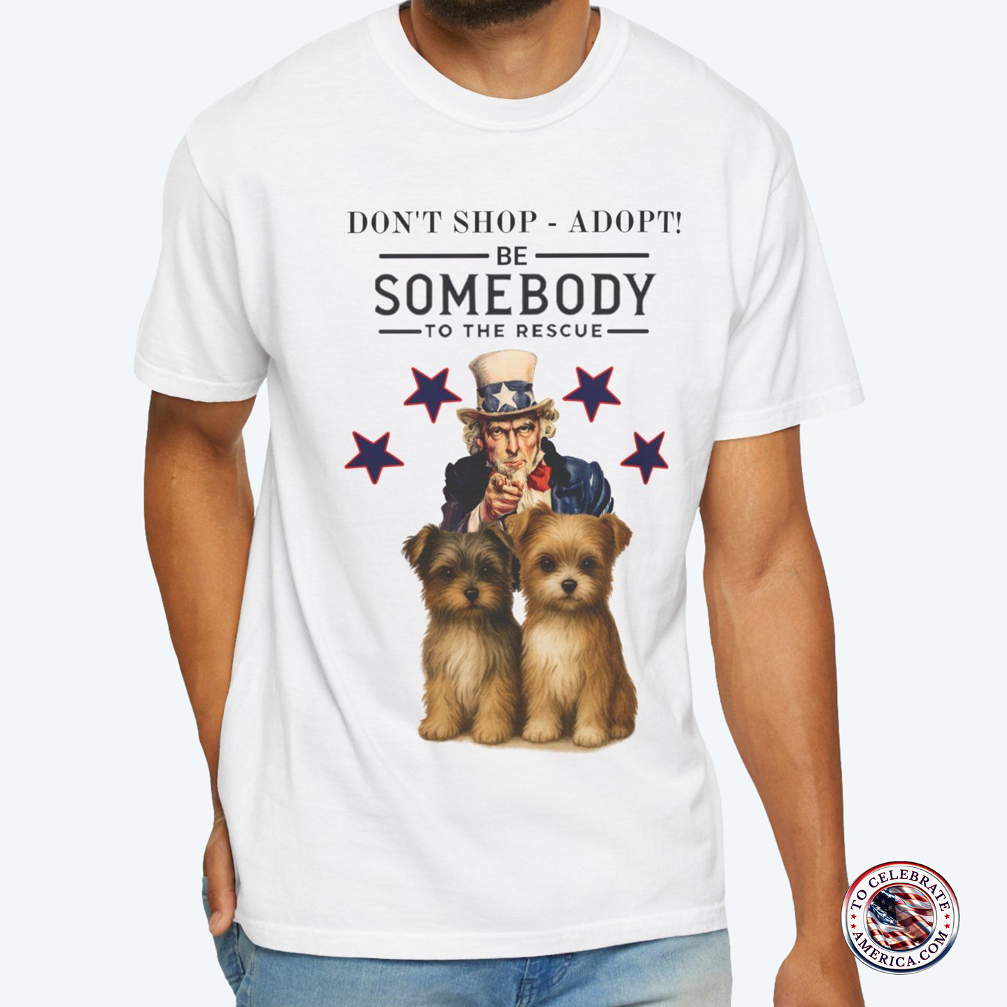 Uncle Sam & Pups Patriotic Tee - Image 3