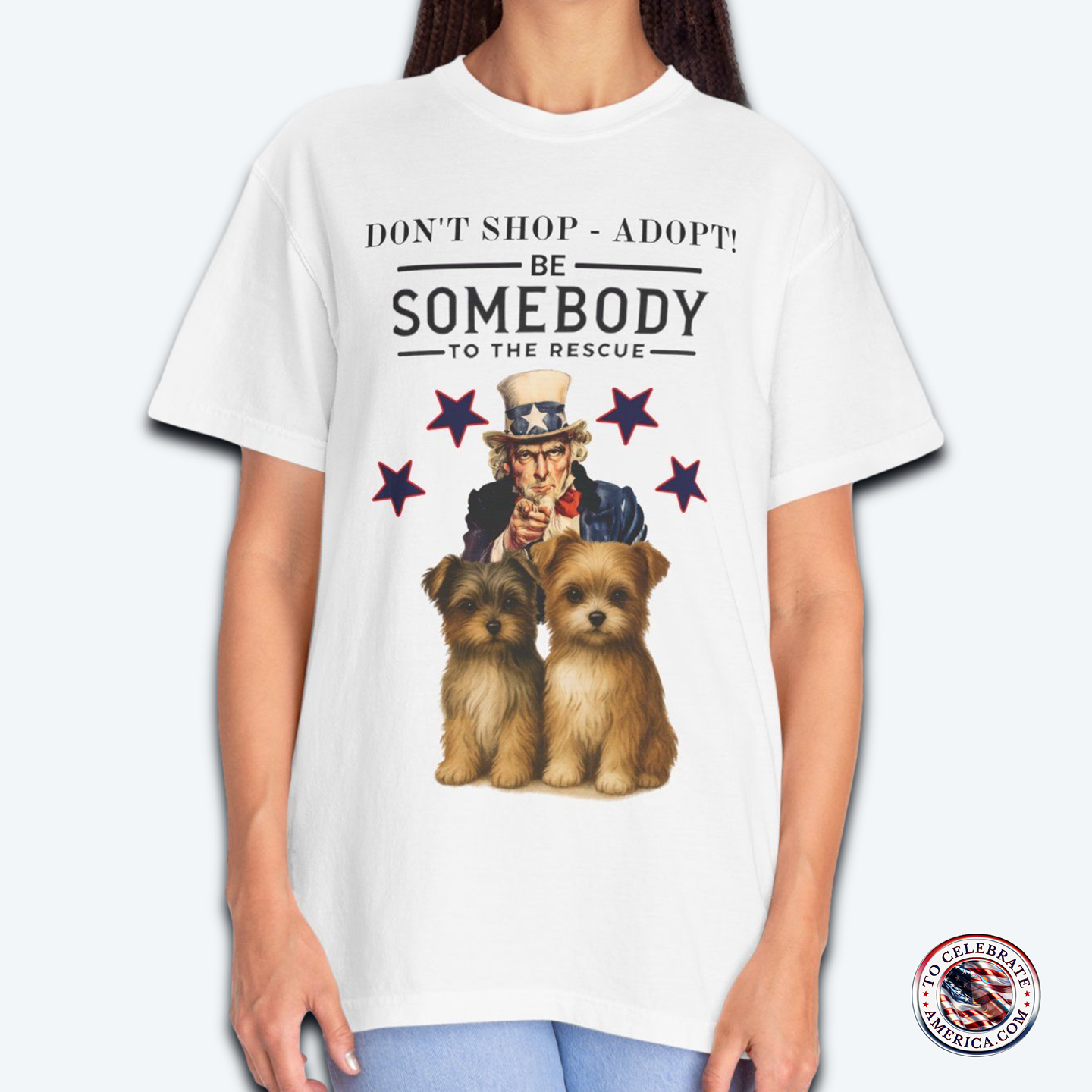 Uncle Sam & Pups Patriotic Tee