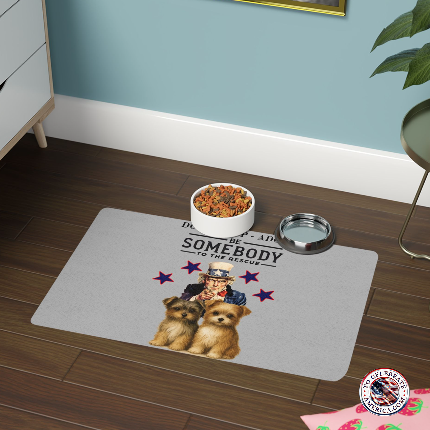 Patriotic Pet Food Mat - Image 2