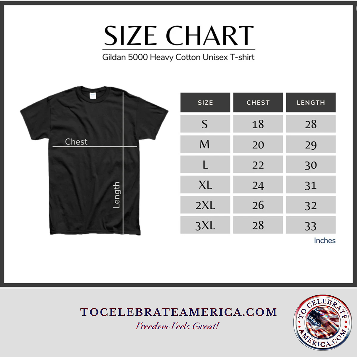 T-Shirt Size Chart