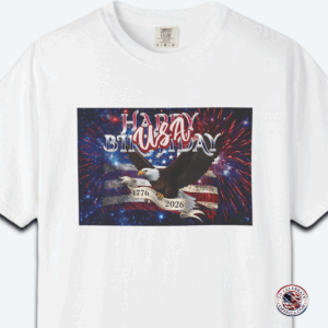 Patriotic Bald Eagle USA 250th Birthday Stars and Stripes T-shirt, Comfort Colors Tee