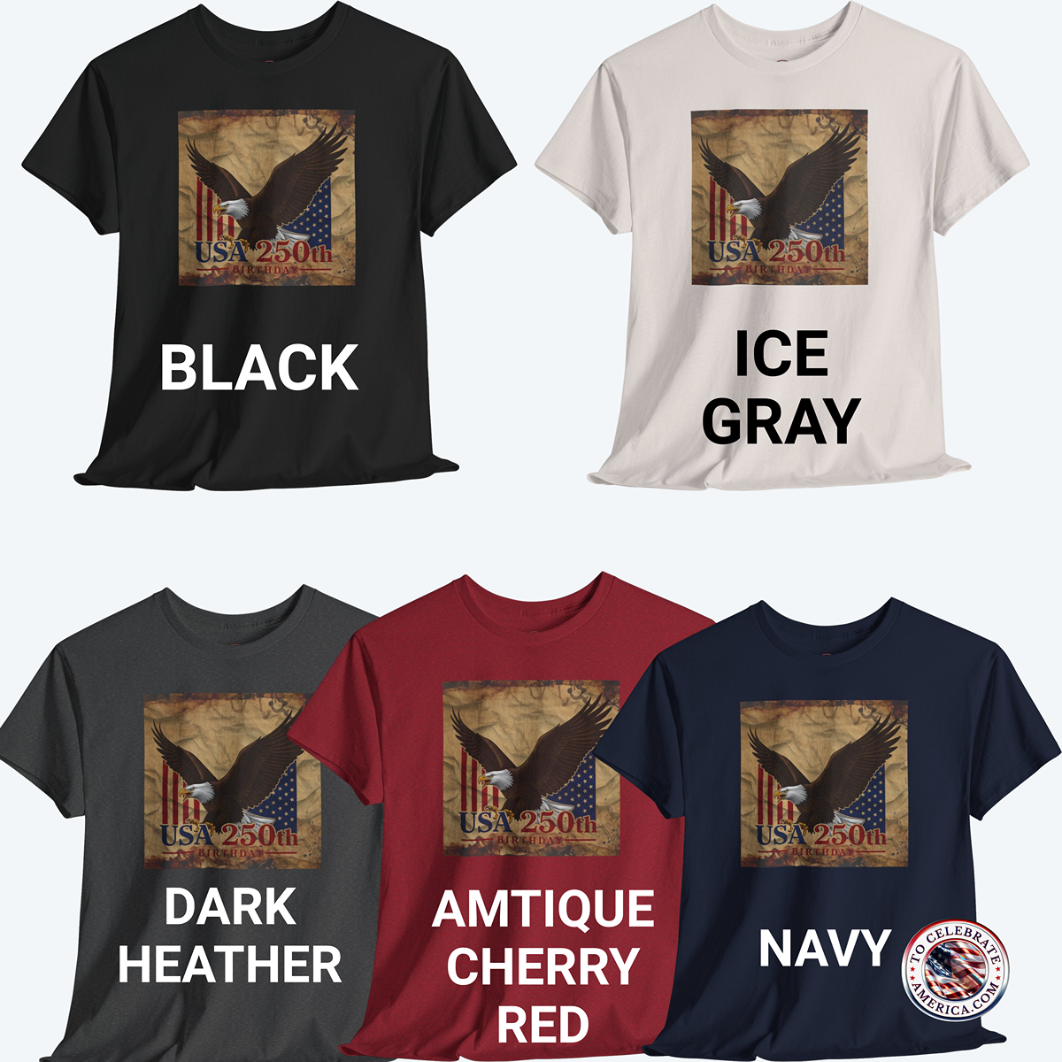 Patriotic Eagle Tee, Unisex Heavy Cotton Tee, USA Birthday Flag Shirt, Independence Day Apparel, Casual Wear, Gift for Veterans, Vintage Grunge Design - Image 4