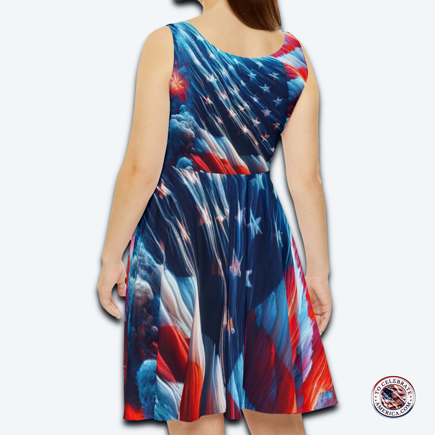 Patriotic Skater Dress with a Billoway Stars and Stripes Design - Image 2