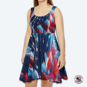 Patriotic Skater Dress with a Billoway Stars and Stripes Design