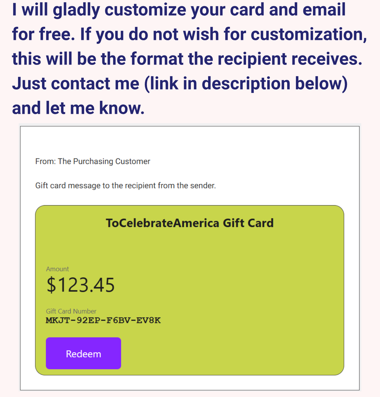 Alternative Gift Card